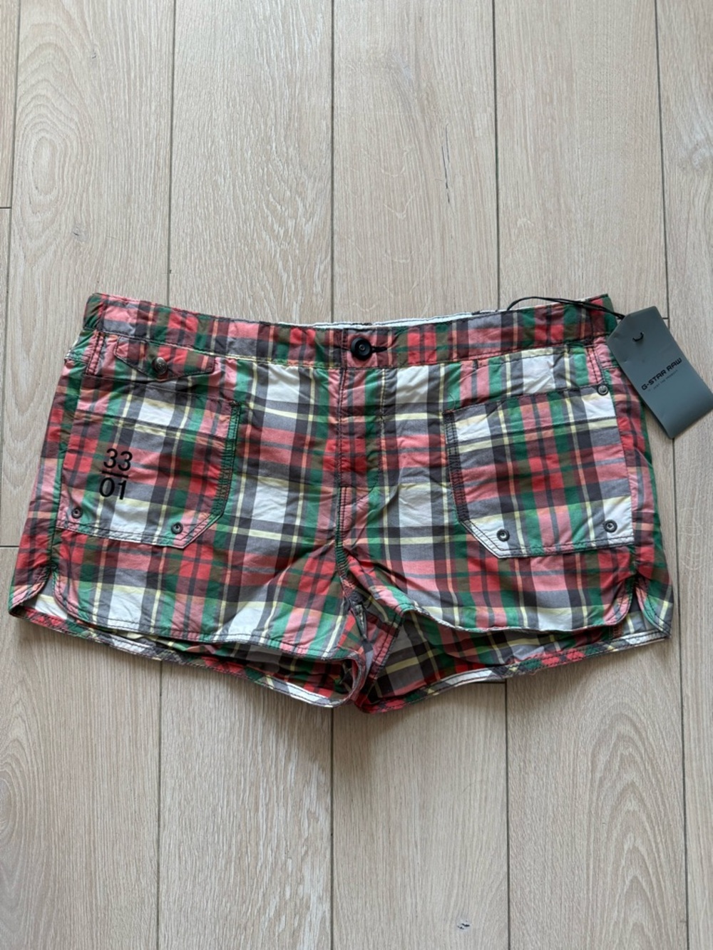 G-Star Raw Lawson Low Rise Plaid Shorts in Rosehip Women’s Size 28